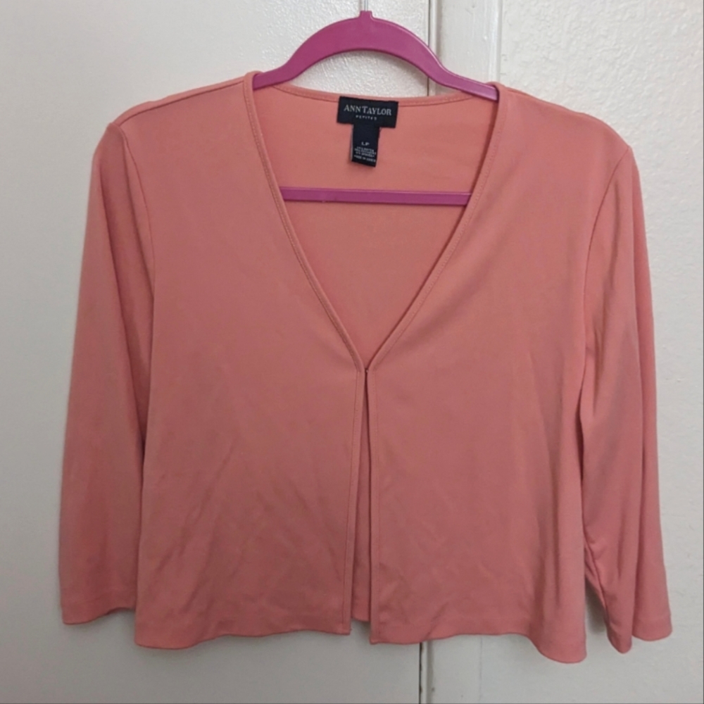 Ann Taylor salmon cardigan